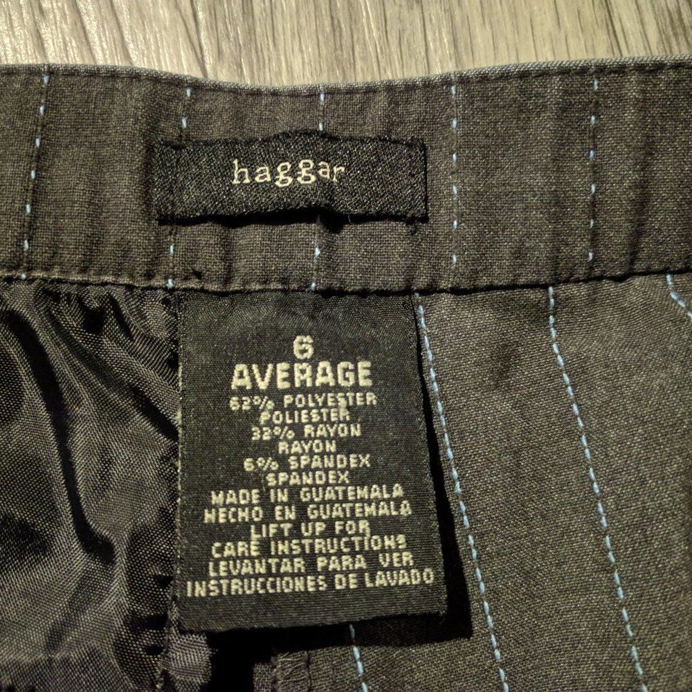 (3/$27) Haggar Pin Stripe Grey Dress Pants Size 6 - Picture 6 of 7